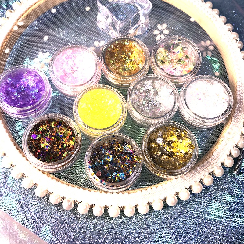 洛麗塔眼妝學生?喱眼影閃亮片眼部臉頰貼鉆璀璨美甲五角星少女心-細節圖2