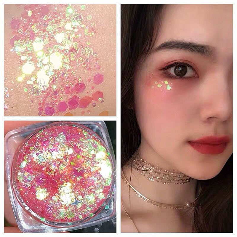 洛麗塔眼妝學生?喱眼影閃亮片眼部臉頰貼鉆璀璨美甲五角星少女心-細節圖3