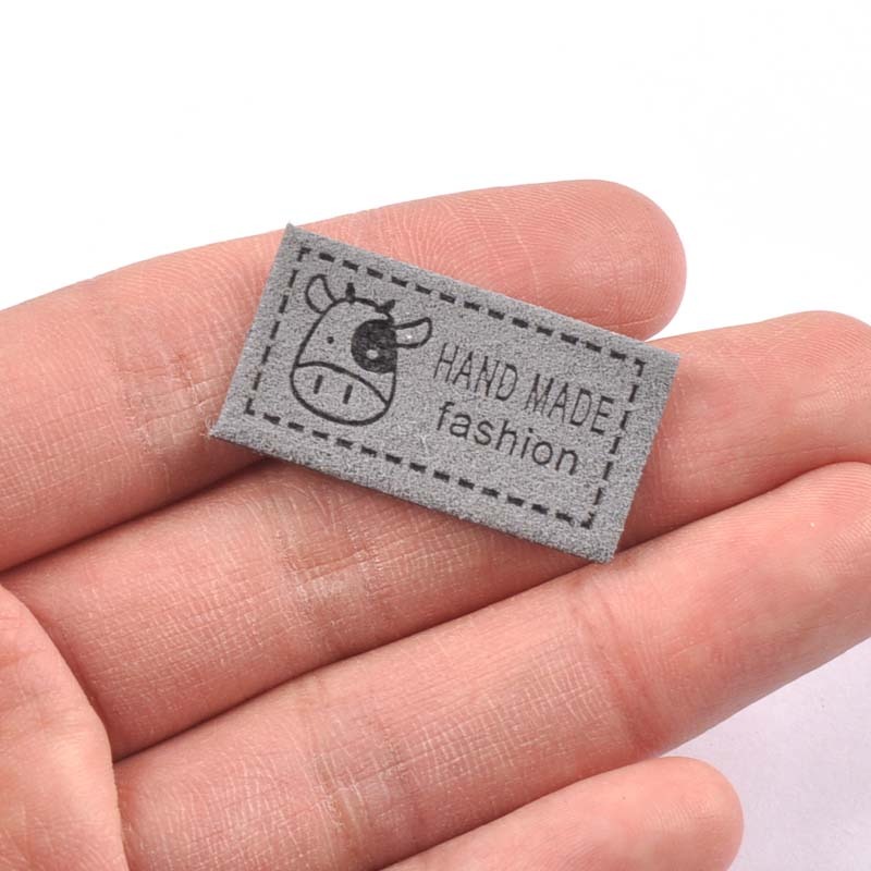 彩色手工製作布標布貼奶牛圖案服飾標簽20個/包-細節圖5