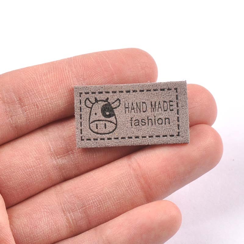 彩色手工製作布標布貼奶牛圖案服飾標簽20個/包-細節圖7