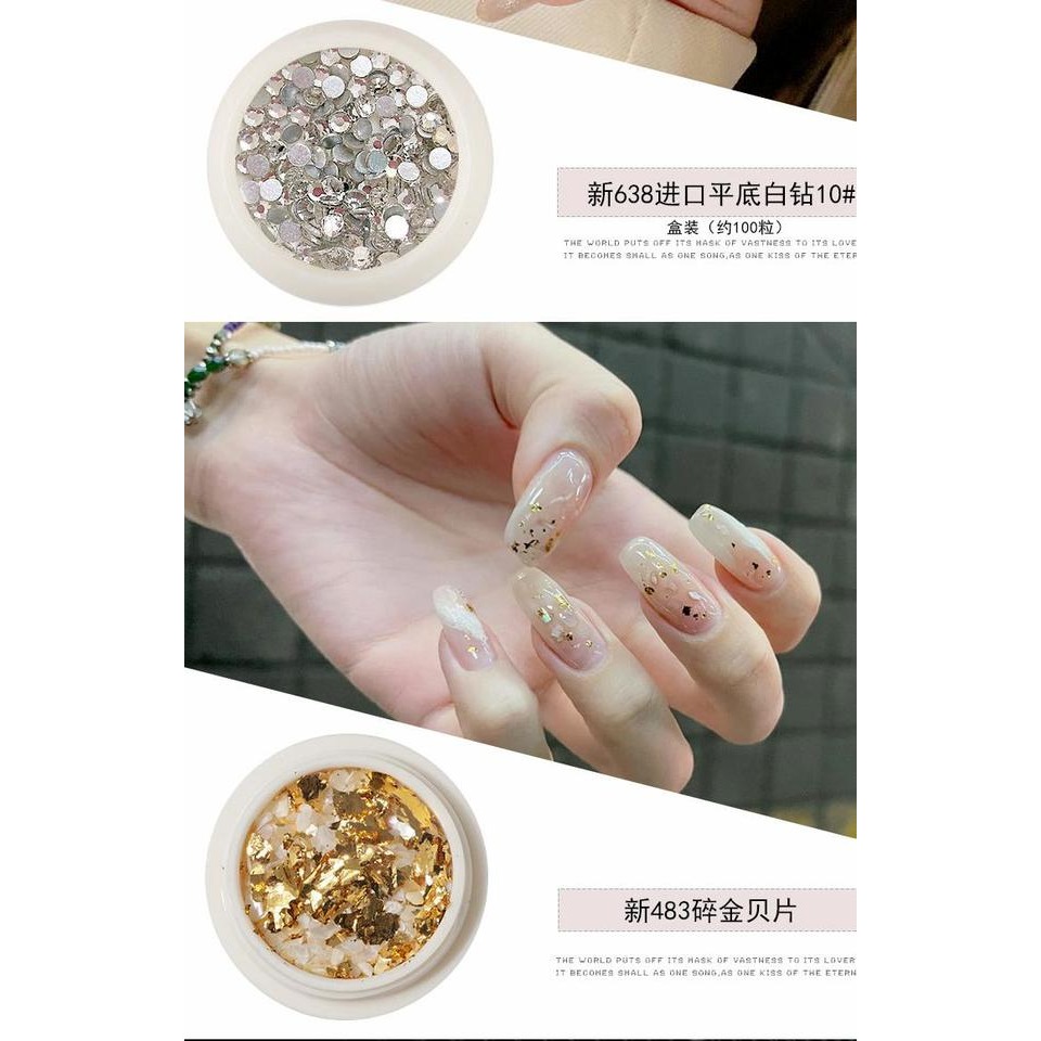 秋冬簡約仙女網紅少女心貼紙星星日式指甲裝飾珍珠鉆美甲亮片飾品-細節圖9