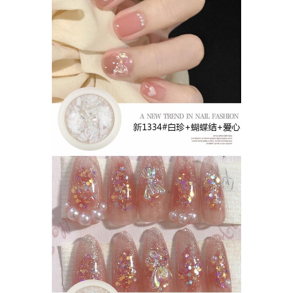夏日簡約仙女磨砂網紅少女心蝴蝶結日式指甲裝飾鉆美甲飾品裙擺-細節圖10