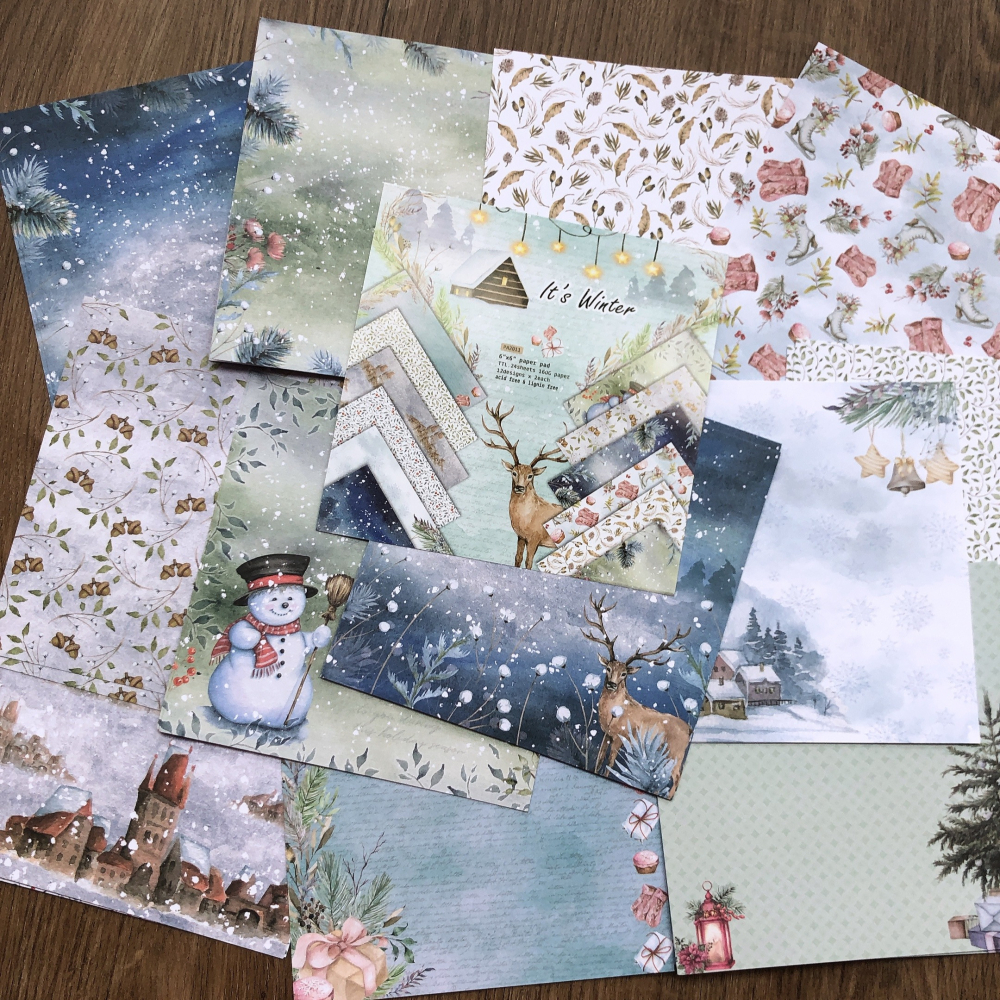 清倉特價 冬季聖誕6寸 手賬拼貼相冊素材紙 junkjournal 打底-細節圖3