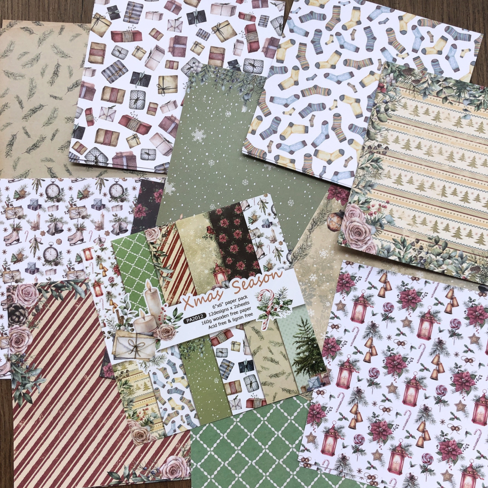 清倉特價 冬季聖誕6寸 手賬拼貼相冊素材紙 junkjournal 打底-細節圖4