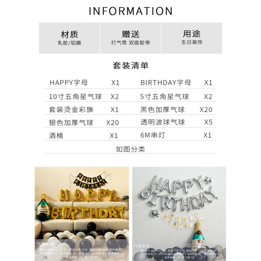 1-20歲禮物盒生日場景裝飾佈置氣球生意浪漫背景墻佈置儀式感聖誕-細節圖10