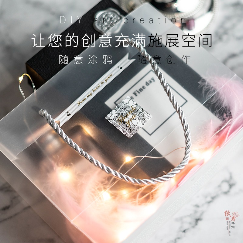 禮品袋小號包禮物的包裝袋精美磨砂質感生日禮品盒透明包裝袋聖誕-細節圖2