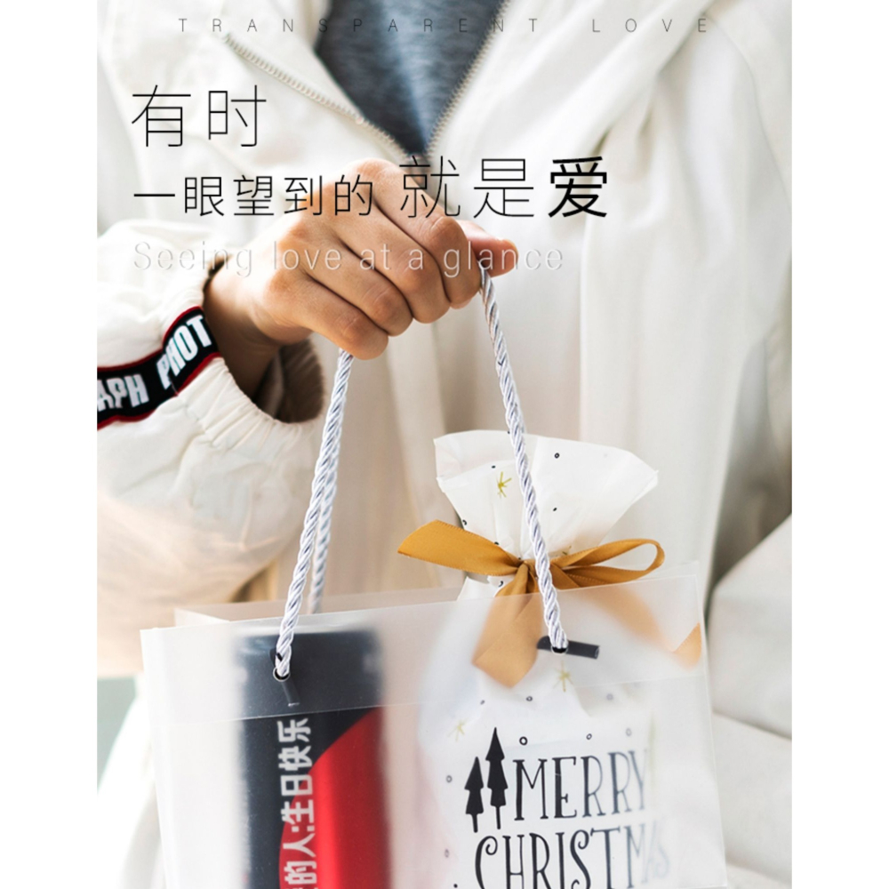 禮品袋小號包禮物的包裝袋精美磨砂質感生日禮品盒透明包裝袋聖誕-細節圖5