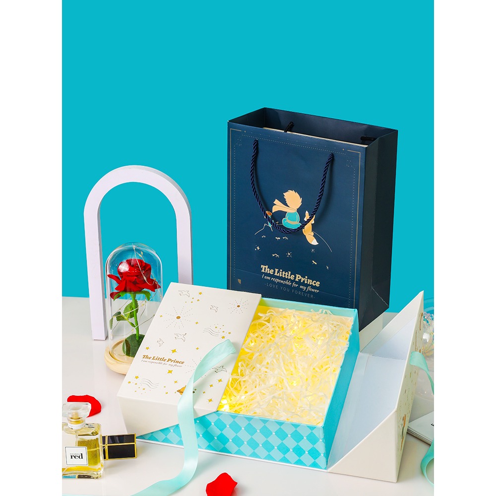 禮品盒男生高級小王子生日禮物盒ins風聖誕節禮盒送女友口紅盒-細節圖3