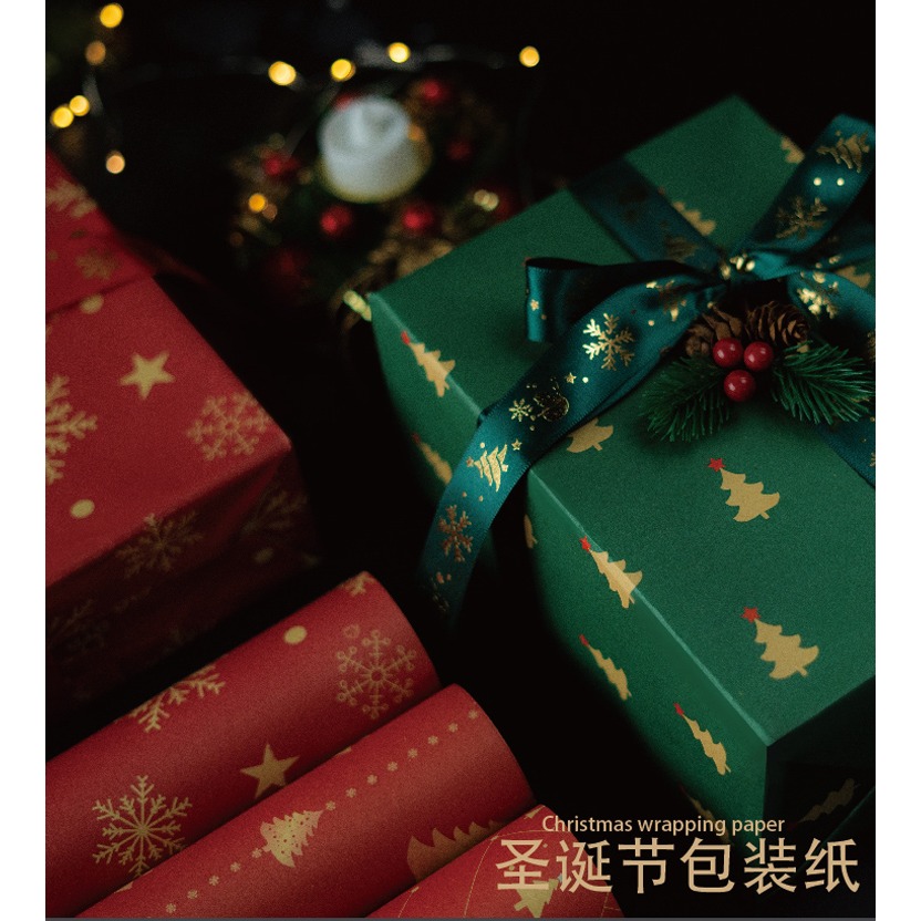 紙壽千年|聖誕節禮物包裝紙手工diy創意禮品包裝材料禮品盒包裝紙大尺寸牛皮紙新年平安夜送禮盒手工製作紙盒-細節圖5