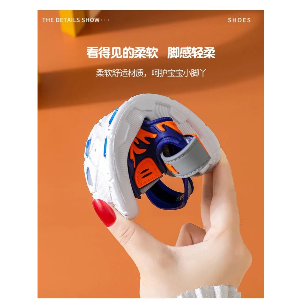 兒童涼鞋男2022夏季新款寶寶涼鞋小男孩中大童時尚防滑軟底沙灘鞋-細節圖9