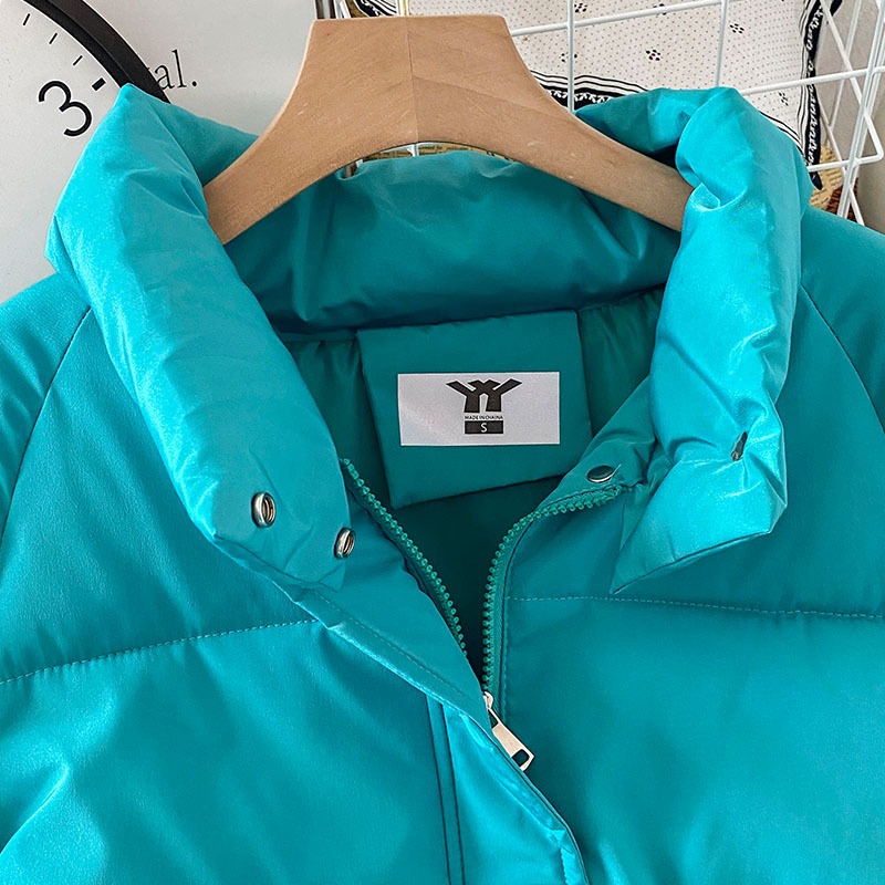 湖綠色小個子麪包服女新款冬天棉服設計感小眾棉衣外套棉襖-細節圖3