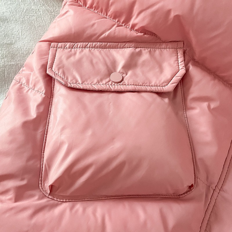 加厚韓系冬裝麪包服女新款冬季粉色小個子冬裝搭配羽絨棉服-細節圖3