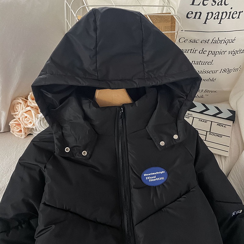 黑色棉服女ins港風新款冬季派克服加厚羽絨棉衣小個子棉襖-細節圖3