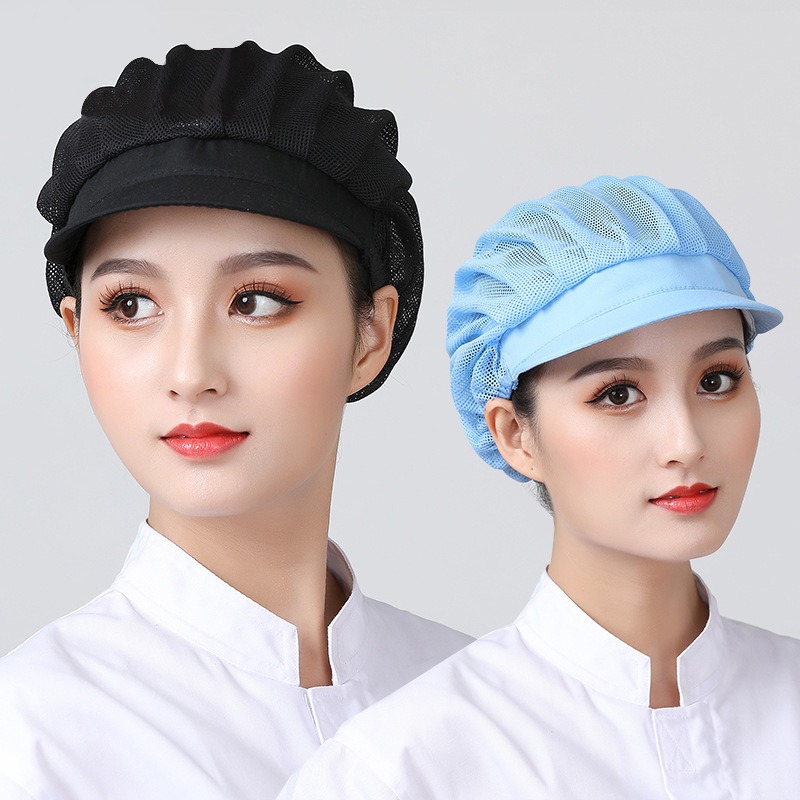 透氣工作帽子女網帽廚師帽廚房防油煙餐飲食品帽車間工廠衛生帽男-細節圖4
