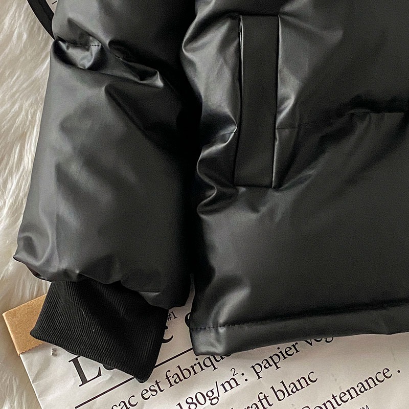 黑色加厚菱格棉服外套女新款冬季女生羽絨棉衣小個子小棉襖-細節圖4