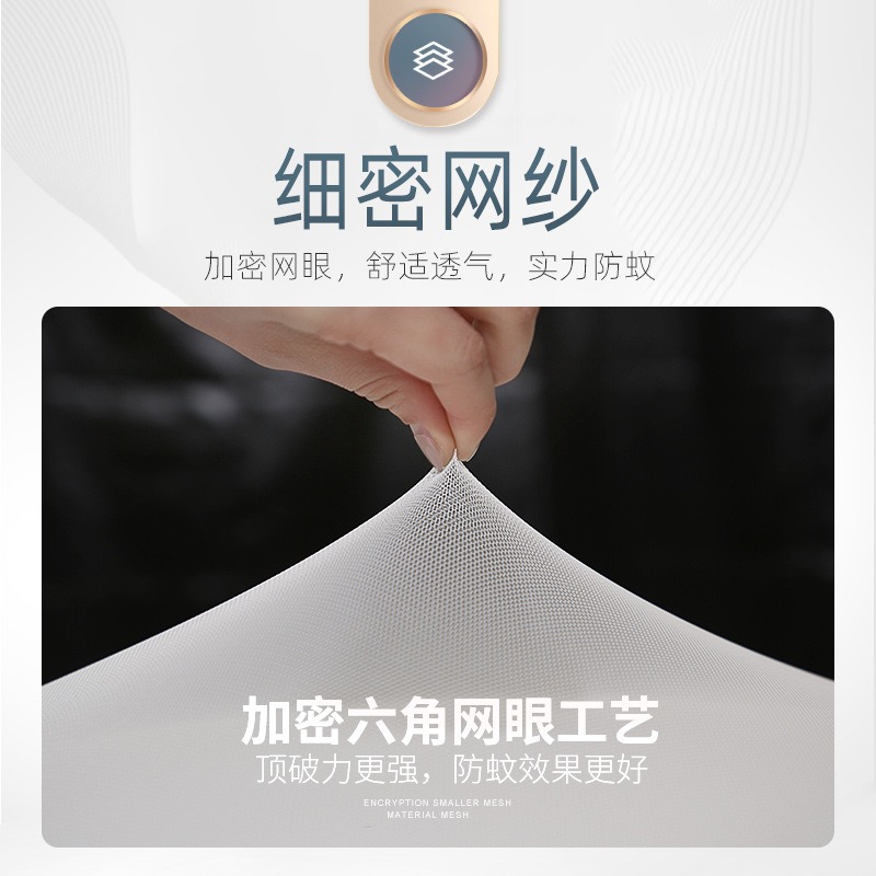 2022新款三開門1.8m蒙古包蚊帳加密加厚新型家用臥室防摔兒童嬰兒-細節圖2