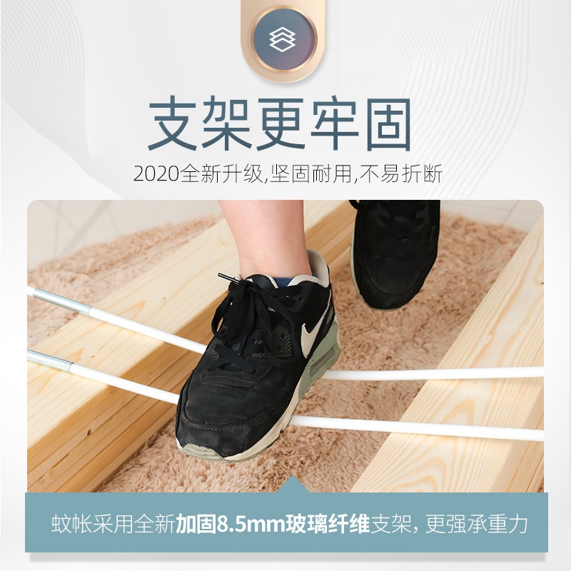 2022新款三開門1.8m蒙古包蚊帳加密加厚新型家用臥室防摔兒童嬰兒-細節圖3