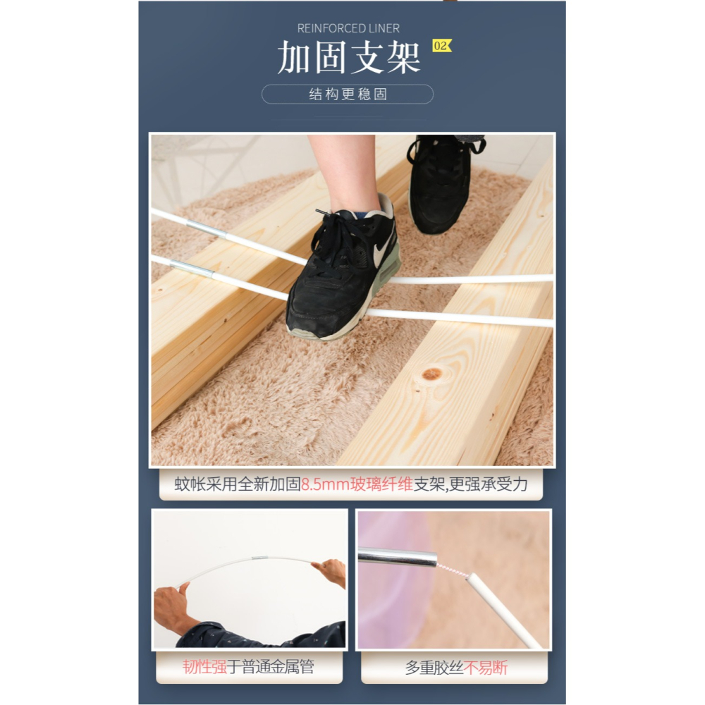 2022新款三開門1.8m蒙古包蚊帳加密加厚新型家用臥室防摔兒童嬰兒-細節圖9