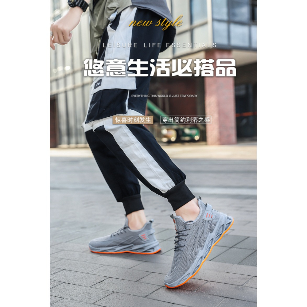 2022新款春季男鞋透氣薄款防臭網面網鞋潮流百搭運動休閑跑步潮鞋-細節圖5