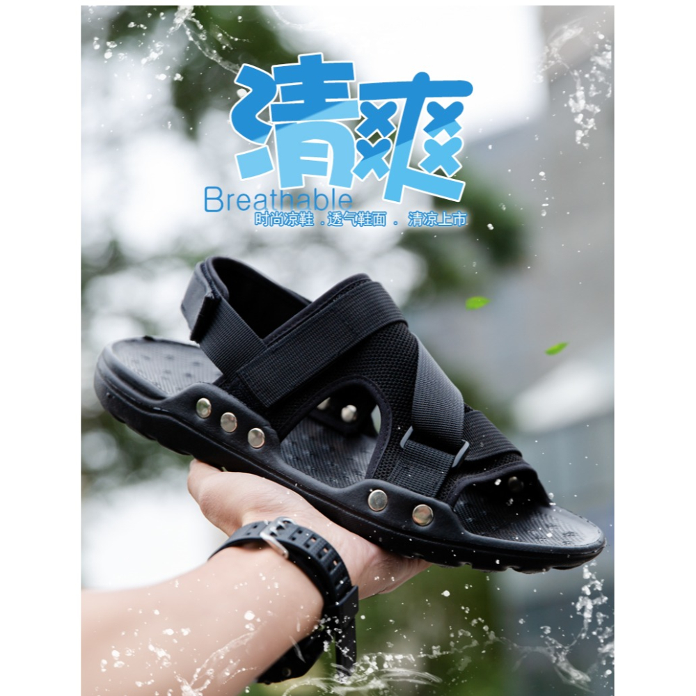 2022新款夏季男士涼鞋真皮休閑沙灘鞋男外穿涼拖鞋男兩用頭層牛皮-細節圖5