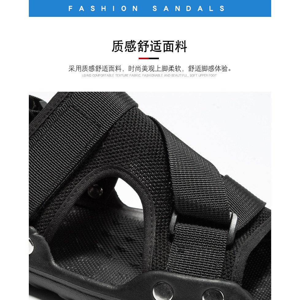 2022新款夏季男士涼鞋真皮休閑沙灘鞋男外穿涼拖鞋男兩用頭層牛皮-細節圖8