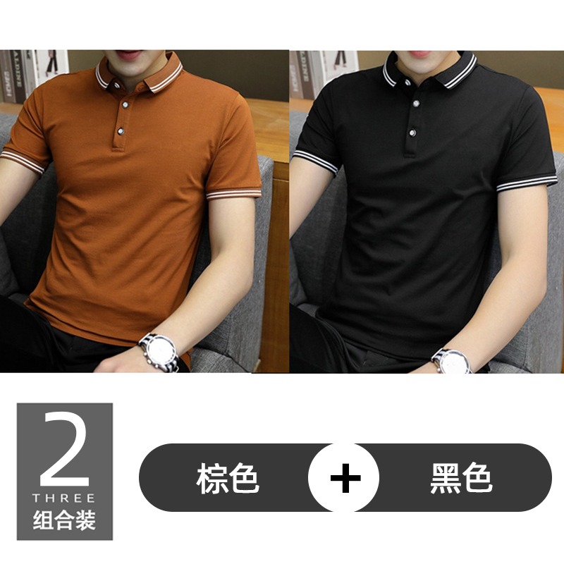 保羅短袖t恤男夏季2021新款男士潮流翻領體恤薄款修身衣服POLO衫-細節圖9