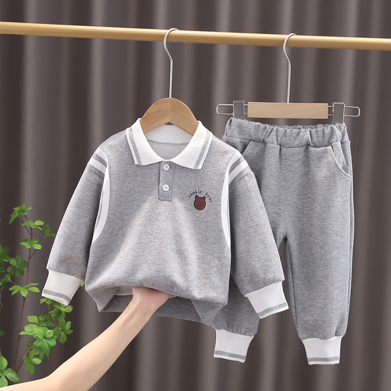 男童衛衣春秋季套裝小童兒童衣服女童休閑童裝洋氣寶寶運動兩件套-細節圖7