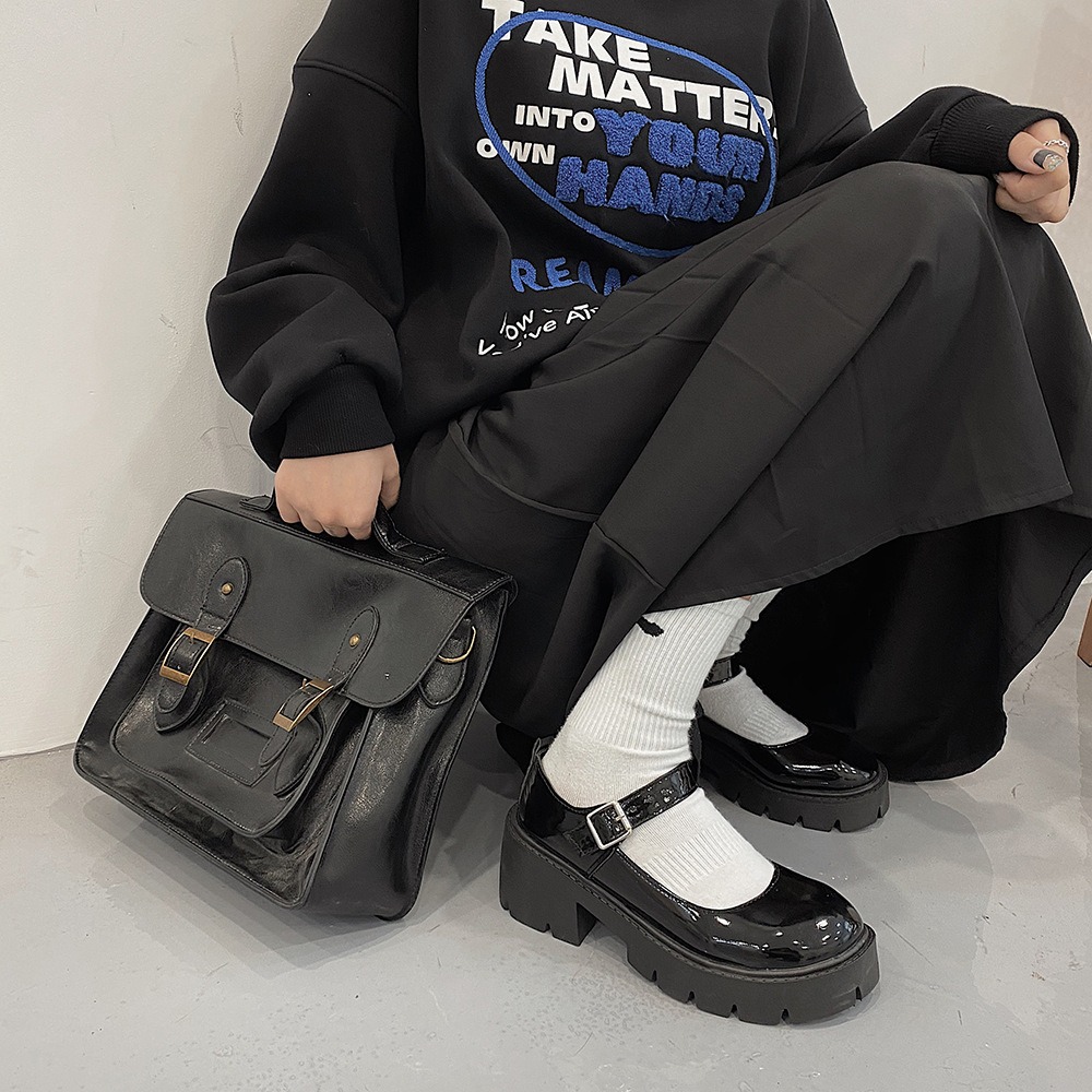 小皮鞋女夏季單鞋厚底日系英倫風jk鞋女鞋白色法式瑪麗珍鞋子增高-細節圖9