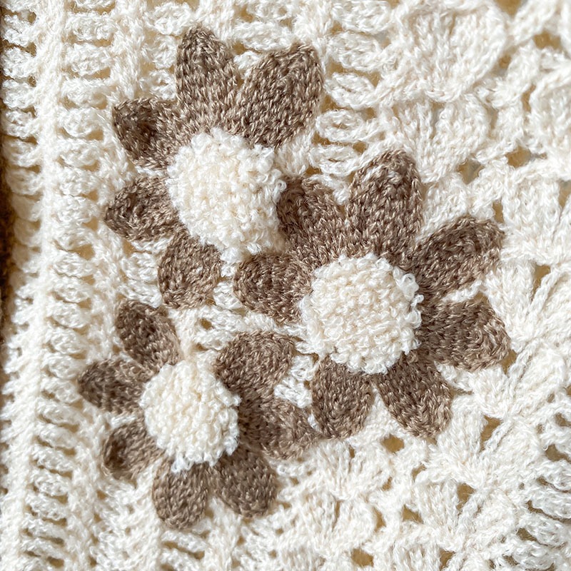 刺繡鏤空V領短款外搭背心馬甲女新款春秋季外穿百搭馬夾潮-細節圖4