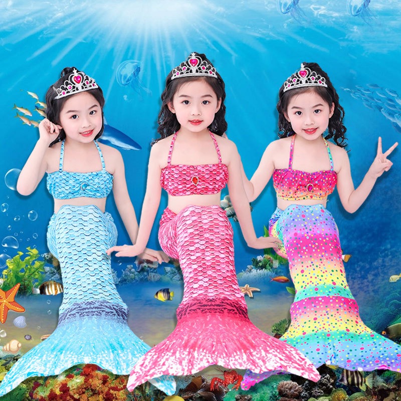 女童美人魚服裝游泳衣公主裙子兒童美人魚尾巴泳裝衣服女生夏寶寶-細節圖2