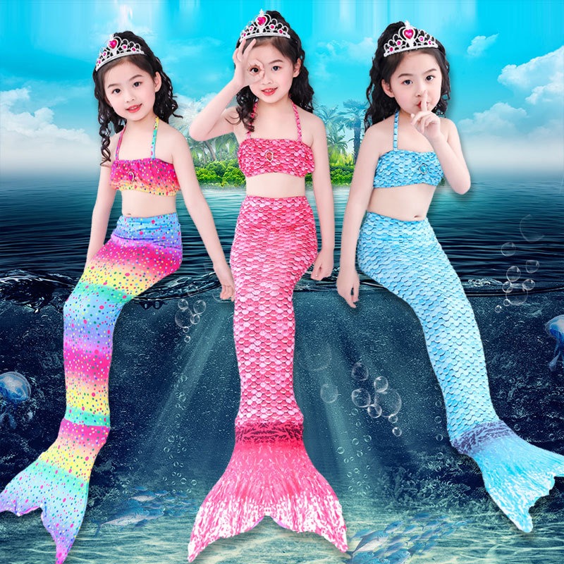 女童美人魚服裝游泳衣公主裙子兒童美人魚尾巴泳裝衣服女生夏寶寶-細節圖3