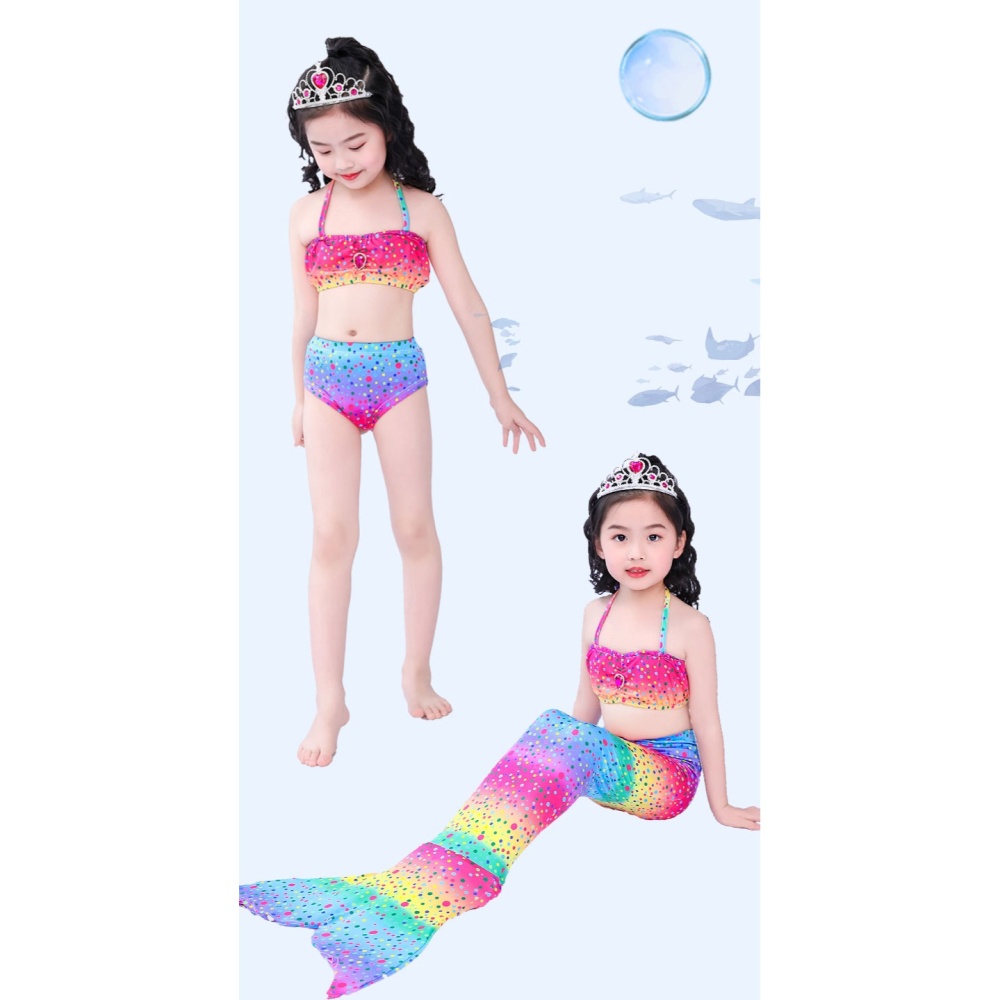 女童美人魚服裝游泳衣公主裙子兒童美人魚尾巴泳裝衣服女生夏寶寶-細節圖8