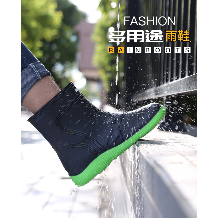 中筒防滑雨鞋男款廚房工地防水軟j膠加絨保暖輕便平底膠鞋雨靴子-細節圖5