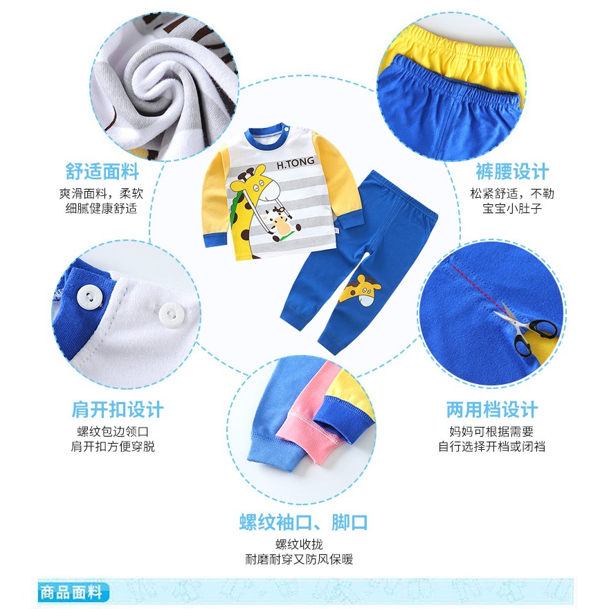 秋冬嬰兒衣服長袖分體純棉家居服套裝新生男寶寶睡衣女保暖打底衫-細節圖7