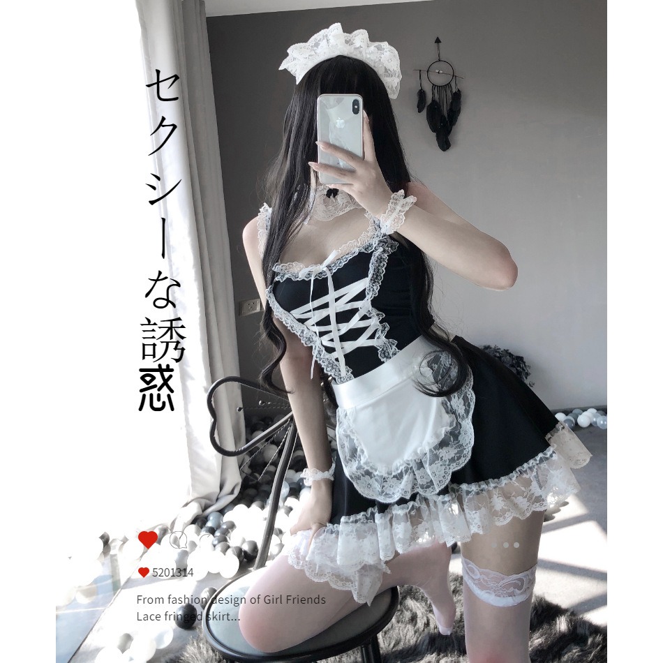 情趣制服激情套裝女僕裝黑絲睡衣誘惑性感內衣女裝純欲情器卻情緒-細節圖7