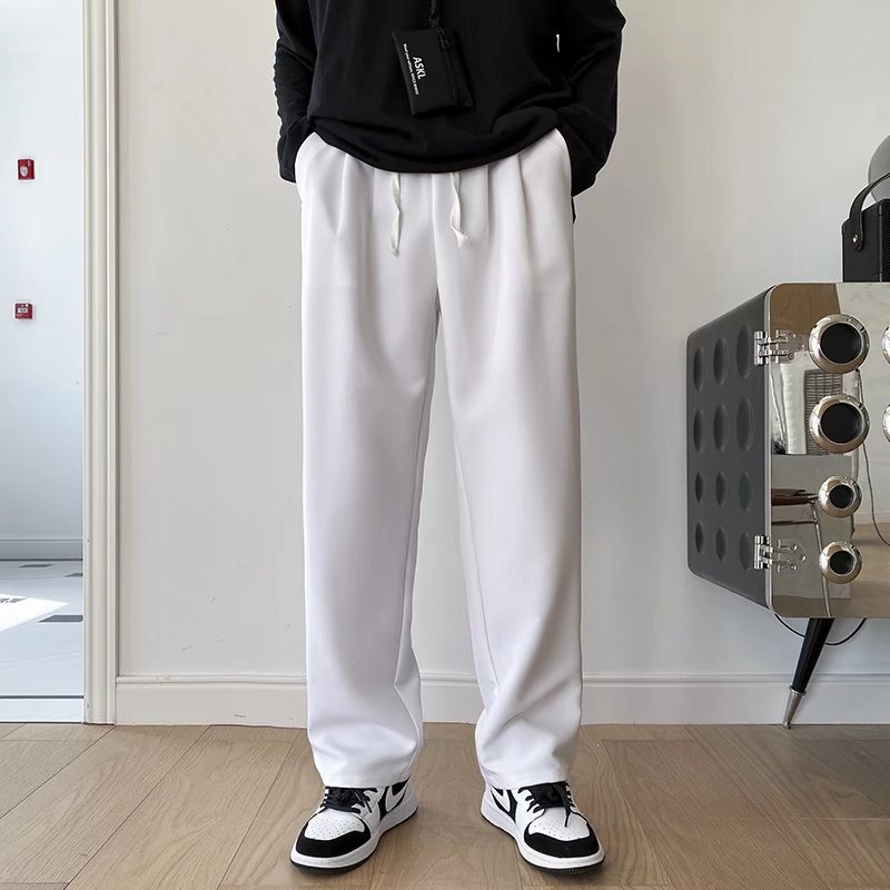 褲子男春秋潮流直筒寬松闊腿百搭秋冬款休閑褲長褲西裝褲夏季男褲-細節圖3