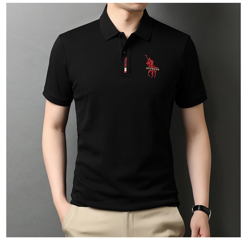 保羅夏季新款POLO衫男士商務紳士刺繡翻領修身春秋短袖t恤打底衫-細節圖4