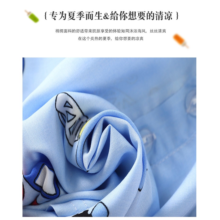 兒童棉綢睡衣套裝夏季女童七分袖中大童薄款家居服綿綢空調服童裝-細節圖7