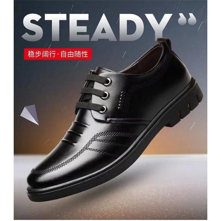 夏季男士皮鞋真皮軟底軟皮休閑鞋子秋季英倫商務正裝工作防水男鞋-細節圖2