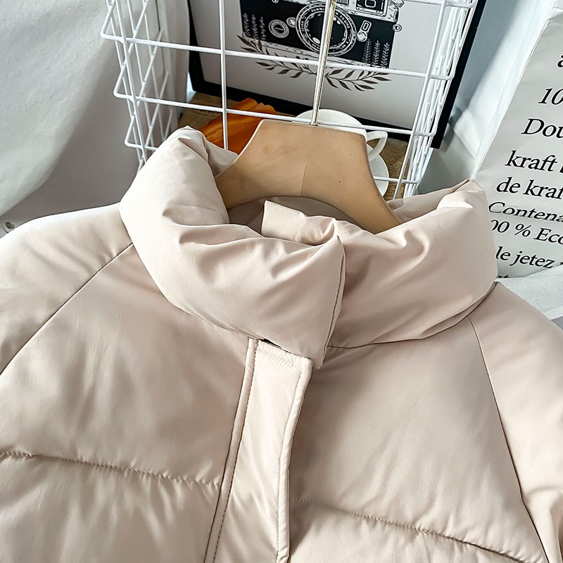 寬松加厚棉服女冬季 新款ins港風原宿麪包服奶茶色棉衣-細節圖3