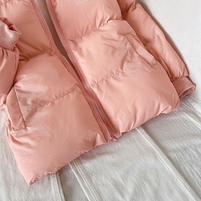 粉色加厚女生冬季棉服女新款秋冬麪包服棉襖棒球服棉衣-細節圖4