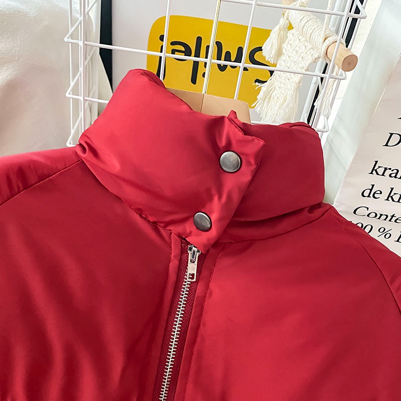 紅色本命年加厚爆款麪包服棉衣女新款冬季寬松棉服外套-細節圖3
