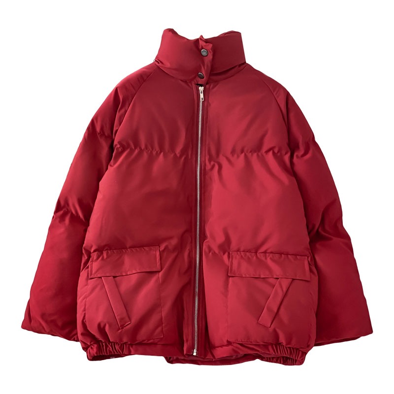 紅色本命年加厚爆款麪包服棉衣女新款冬季寬松棉服外套-細節圖5