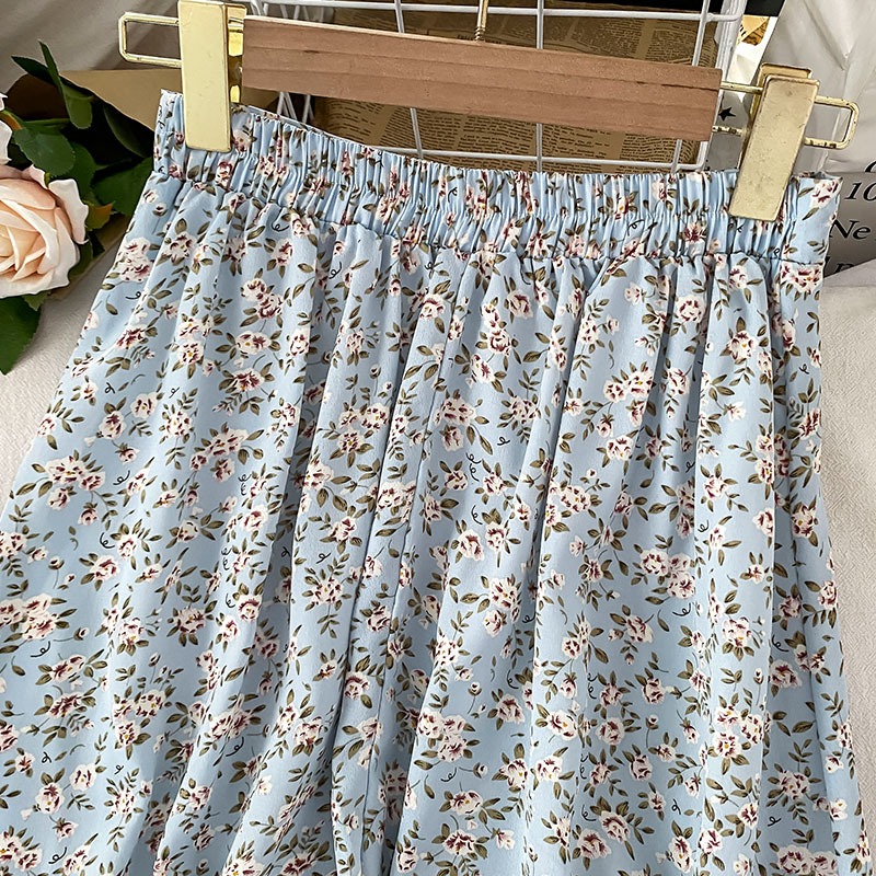 碎花高腰半身裙女夏季新款設計感小眾森系顯瘦a字中長裙子-細節圖3