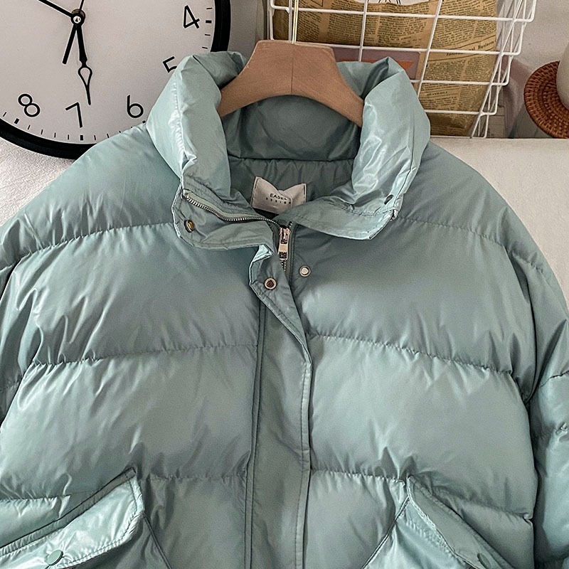 綠色加厚短款麪包服女新款冬裝搭配小個子棉衣新品棉襖棉服-細節圖2