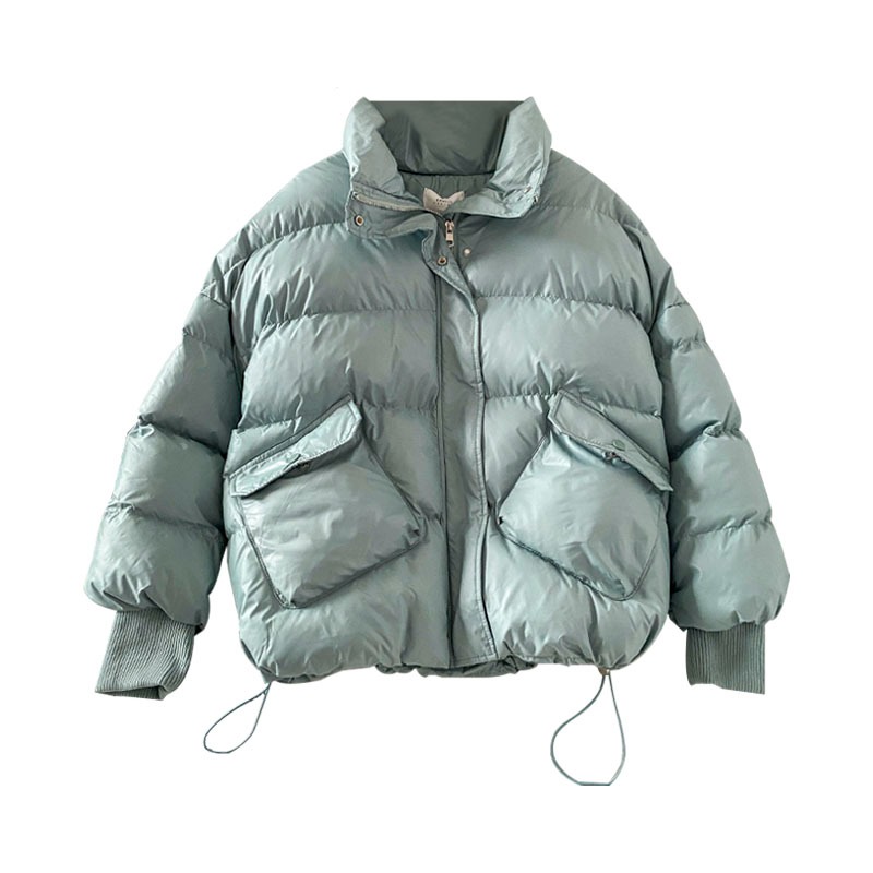 綠色加厚短款麪包服女新款冬裝搭配小個子棉衣新品棉襖棉服-細節圖5