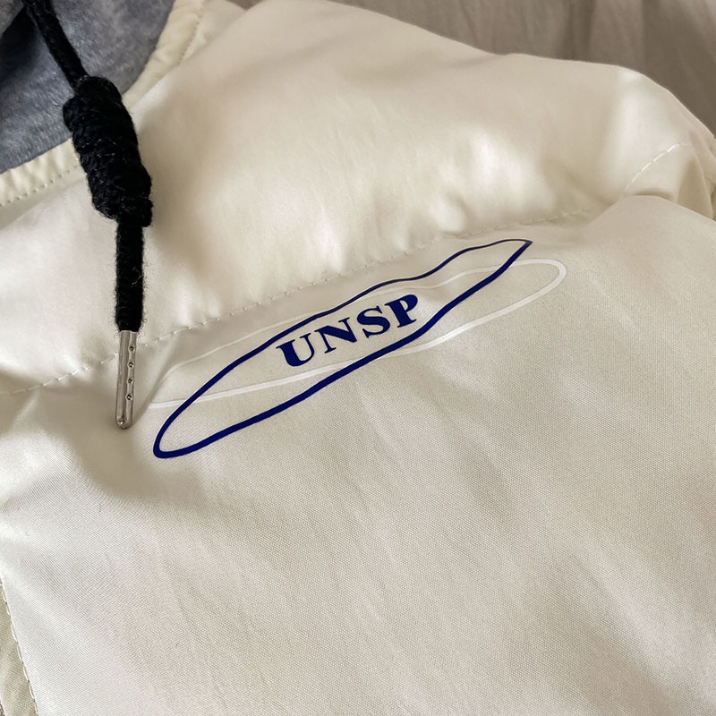 小個子假兩件連帽棉服女新款冬季韓系加厚寬松棉襖外套ins-細節圖3