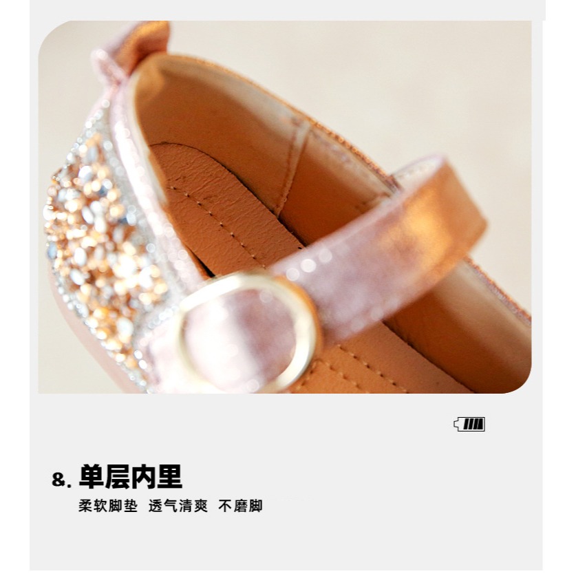 2022春季新款貼鉆包頭涼鞋兒童蝴蝶結公主鞋可愛甜美小皮鞋小童鞋-細節圖7