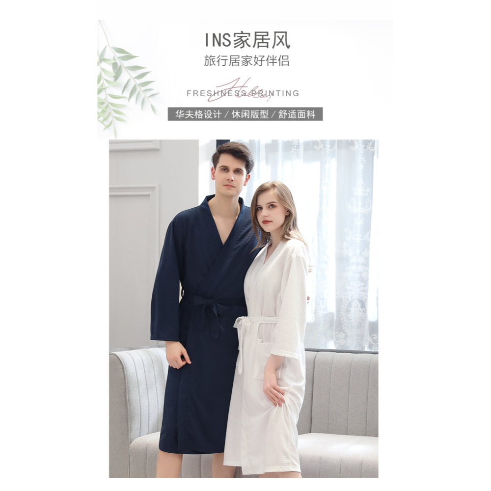 酒店浴袍五星級男士女浴衣純棉毛巾睡袍長款情侶全棉吸水速幹春秋-細節圖5