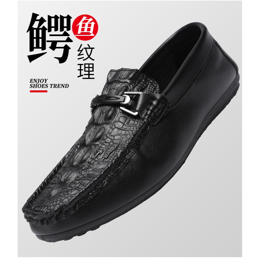 豆豆男鞋2022新款春季潮流男士英倫休閑皮鞋樂福鞋工作百搭一腳蹬-細節圖6